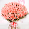 100 pink roses bouquet