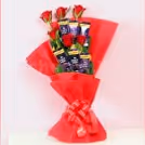 red rose and dairy milk bouquet
