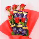 red rose and dairy milk bouquet online delivery