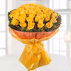 50 yellow roses blooming bouquet