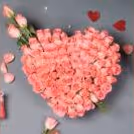 A Beautiful 50 Pink roses heart arrangement