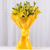 8 asiatic yellow lilies bouquet