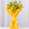 8 asiatic yellow lilies bouquet