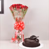 10 Red rose and chocolate truffle cake combo home delivery