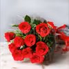 10 red rose bouquet and black forest cake (500 gms)