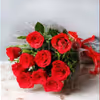 10 red rose bouquet and black forest cake (500 gms)