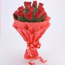 10 red roses with pineapple cake (500 gms) delivery at home