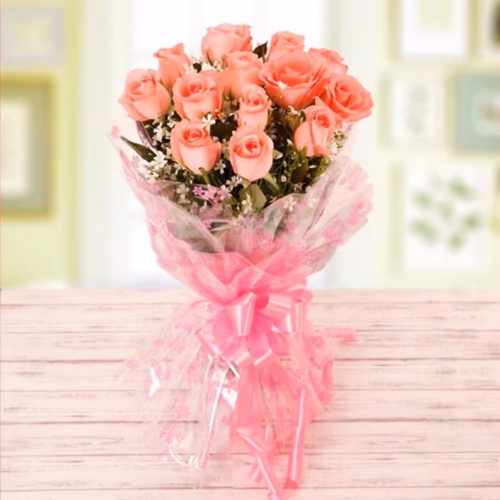 10 pink roses with pineapple cake home delivery