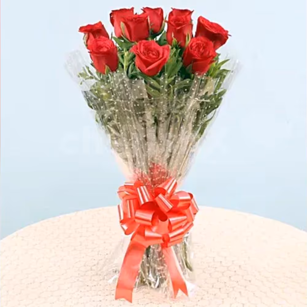 12 red rose bouquet with heart shape red velvet cake by cherishx