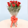 12 red rose bouquet with heart shape red velvet cake by cherishx