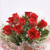 12 red rose bouquet with heart shape red velvet cake home delivery
