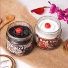 12 Red rose bouquet with 2 cake jars - red velvet and chocolate truffle flavors