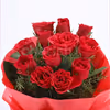12 Red rose bouquet with 2 cake jars - red velvet and chocolate truffle flavors home delivery by cherishx