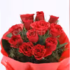 12 Red rose bouquet with 2 cake jars - red velvet and chocolate truffle flavors home delivery by cherishx