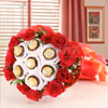 12 Red Roses with 16 ferrero rocher bouquet