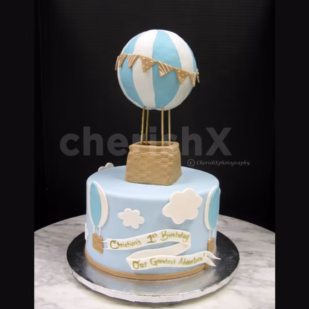 Hot air balloon theme designer cake online delivery