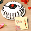 Choco vanilla cake with rakhi