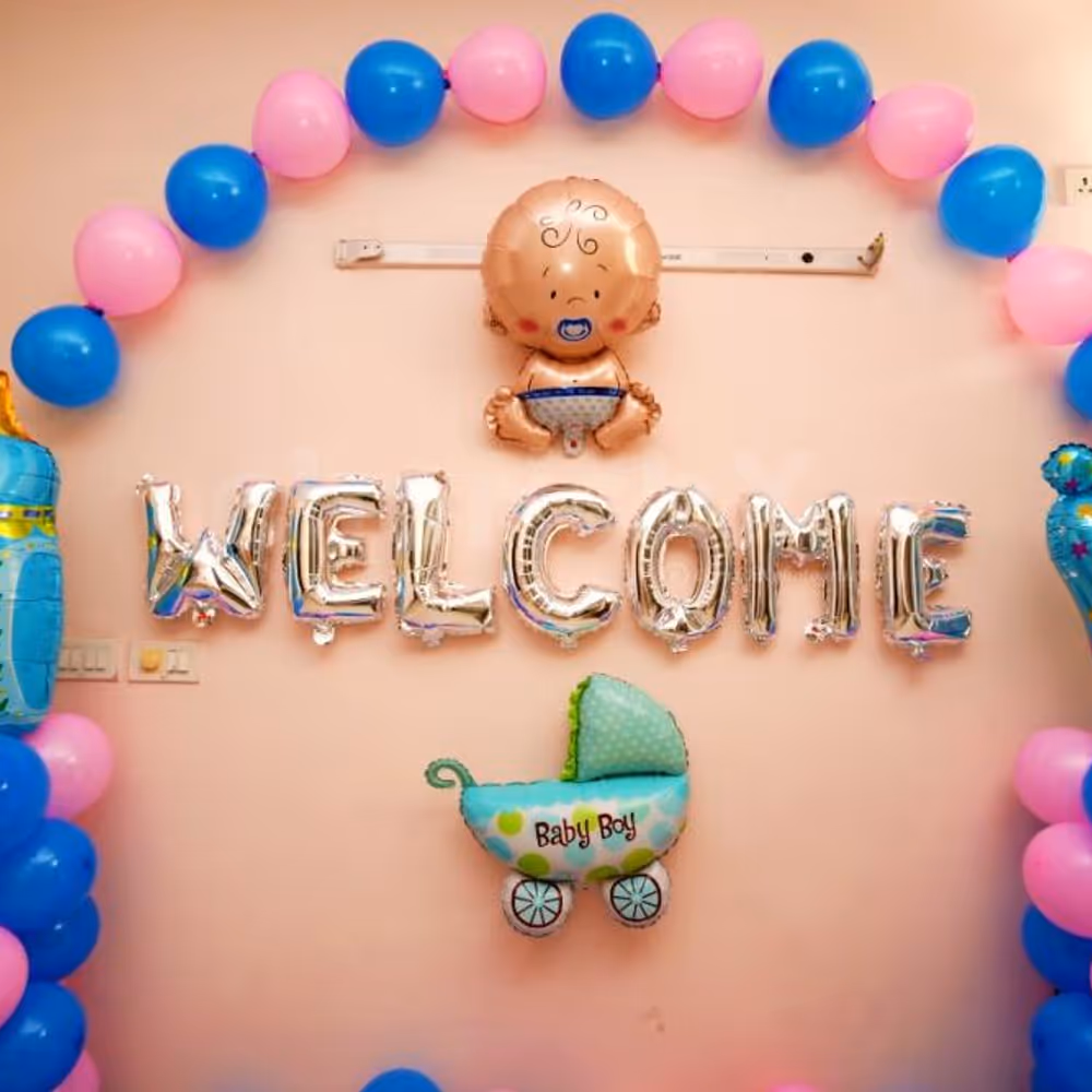 Welcome new born baby decoration at home by professional and hygienic decoration team