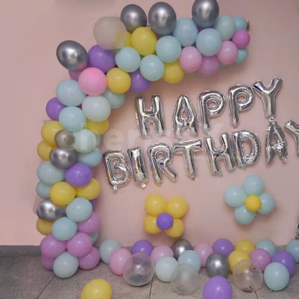 Pastel Colors Balloon Arch Decoration in Delhi NCR, Bangalore.