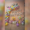 150 Balloons Pastel Balloon Decoration with Happy Birthday Foil Balloons.