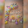 150 Balloons Pastel Balloon Decoration with Happy Birthday Foil Balloons.