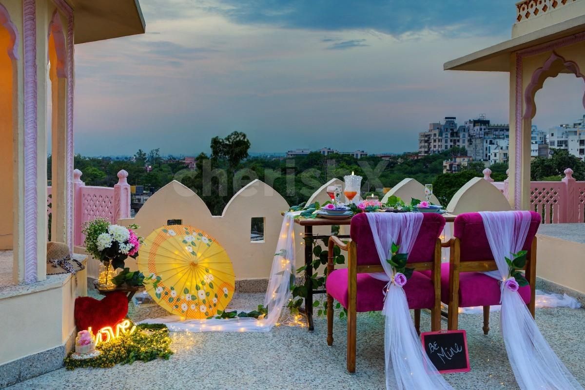 Romantic rooftop dinner
