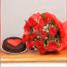 Truffle cake with a heart and roses combo