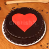 Truffle cake with a heart and roses combo home delivery by cherishx