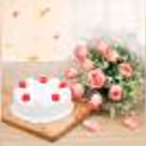 Vanilla cake with pink roses