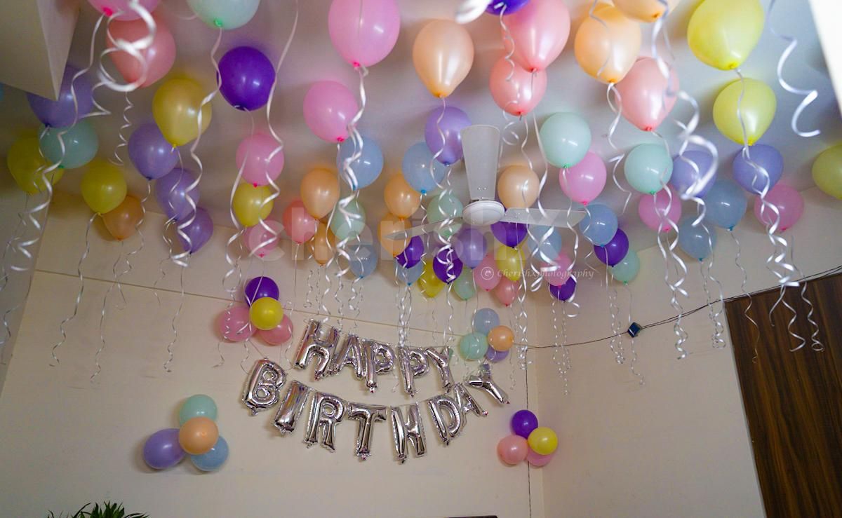 Pastel balloon decoration at home with all safety precaution and well trained team of professionals