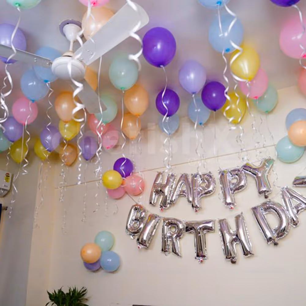 Multicolor pastel balloon decoration by cherishx