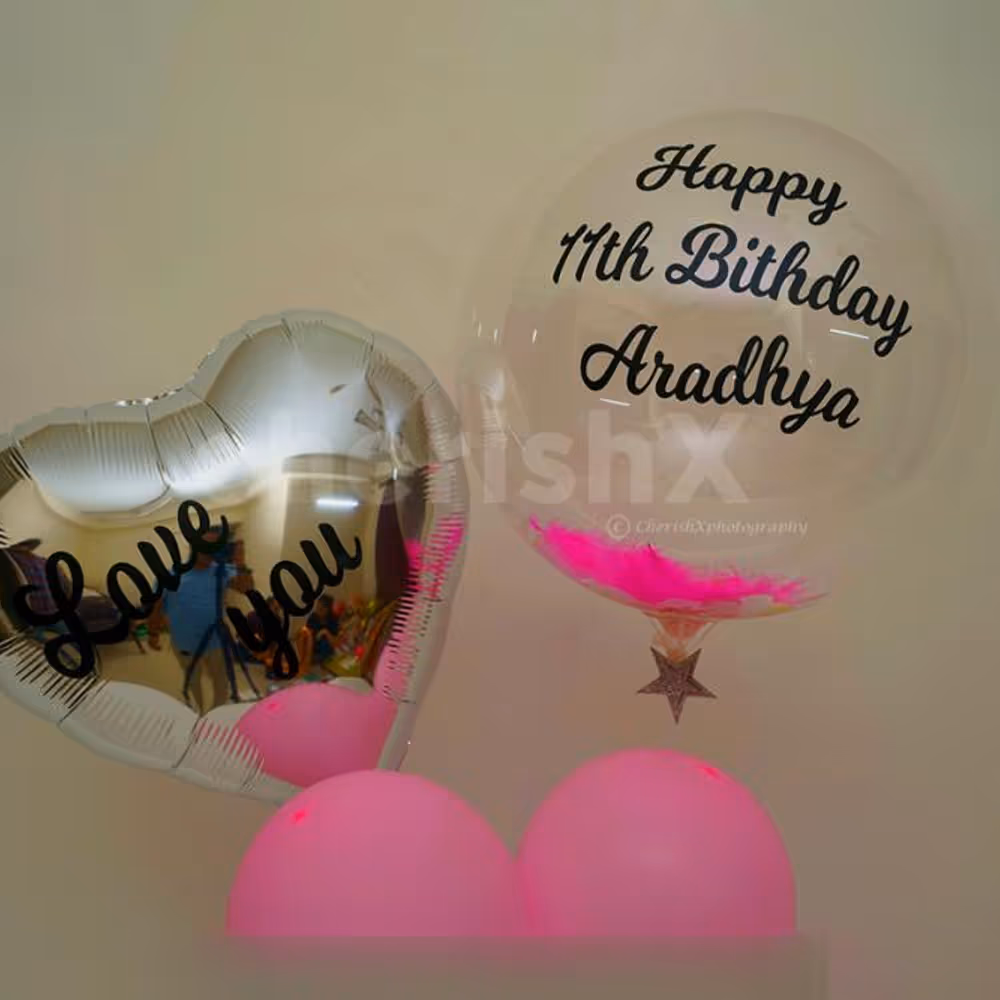 Tell someone you love them with this beautiful bubble balloon, filled with feathers through cherishx