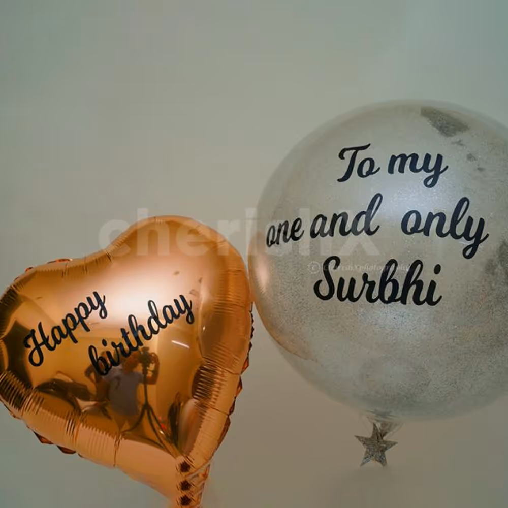 Book this elegant rosegold and chrome balloon rose bucket to your loved ones from cherishx