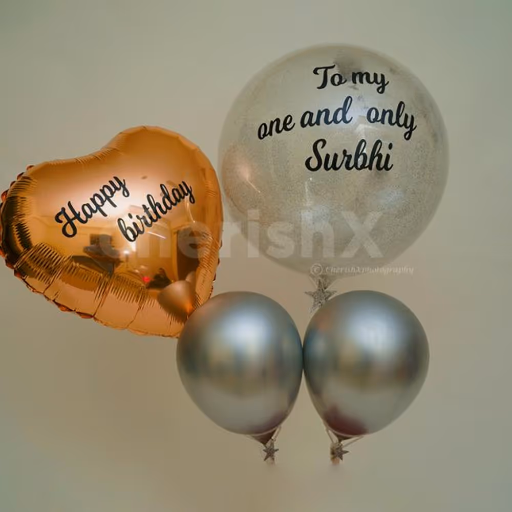 Customized Vinyl Printing Big Bubble Balloons and simple Metallic Balloons.