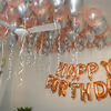 Rosegold and silver chrome balloon decoration by cherishx in delhi ncr