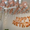 Rosegold and silver chrome balloon decoration by cherishx in delhi ncr