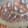 Rosegold and silver chrome balloon decoration by cherishx with Happy Birthday foil balloons