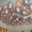 Rosegold and silver chrome balloon decoration by cherishx with Happy Birthday foil balloons