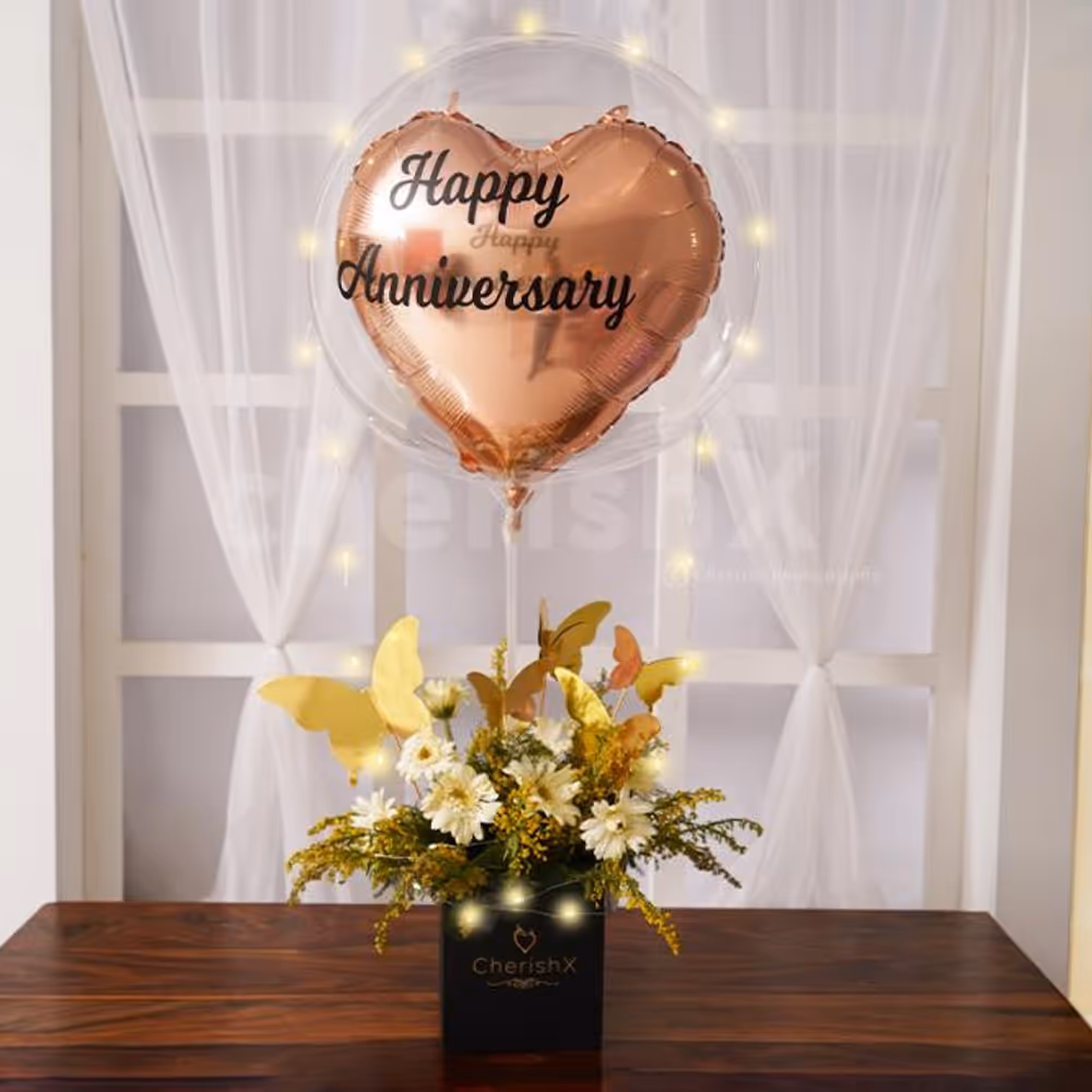 A Flower and Love Bubble Bucket to wish your loved one a happy birthday, an anniversary or any other occasion.