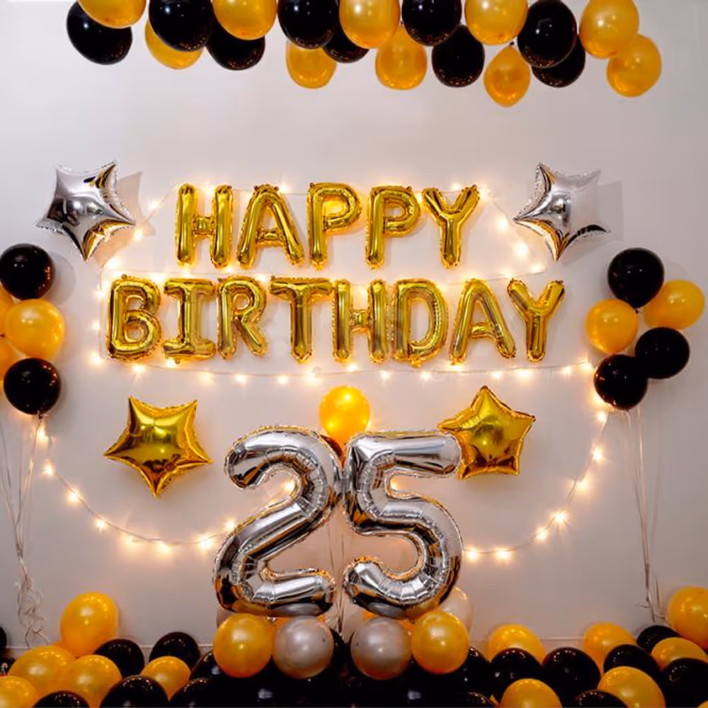 Add on to your party this eye-appealing Birthday balloon room decoration.