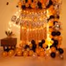 Black and Golden Balloon Decorations at Home