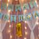 White Net Cloth and Happy Birthday Bunting