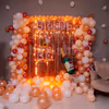 The Bachelorette Room Decoration includes 2 Arcs of Rosegold, White, Pastel Orange and Chrome Rosegold Balloons.
