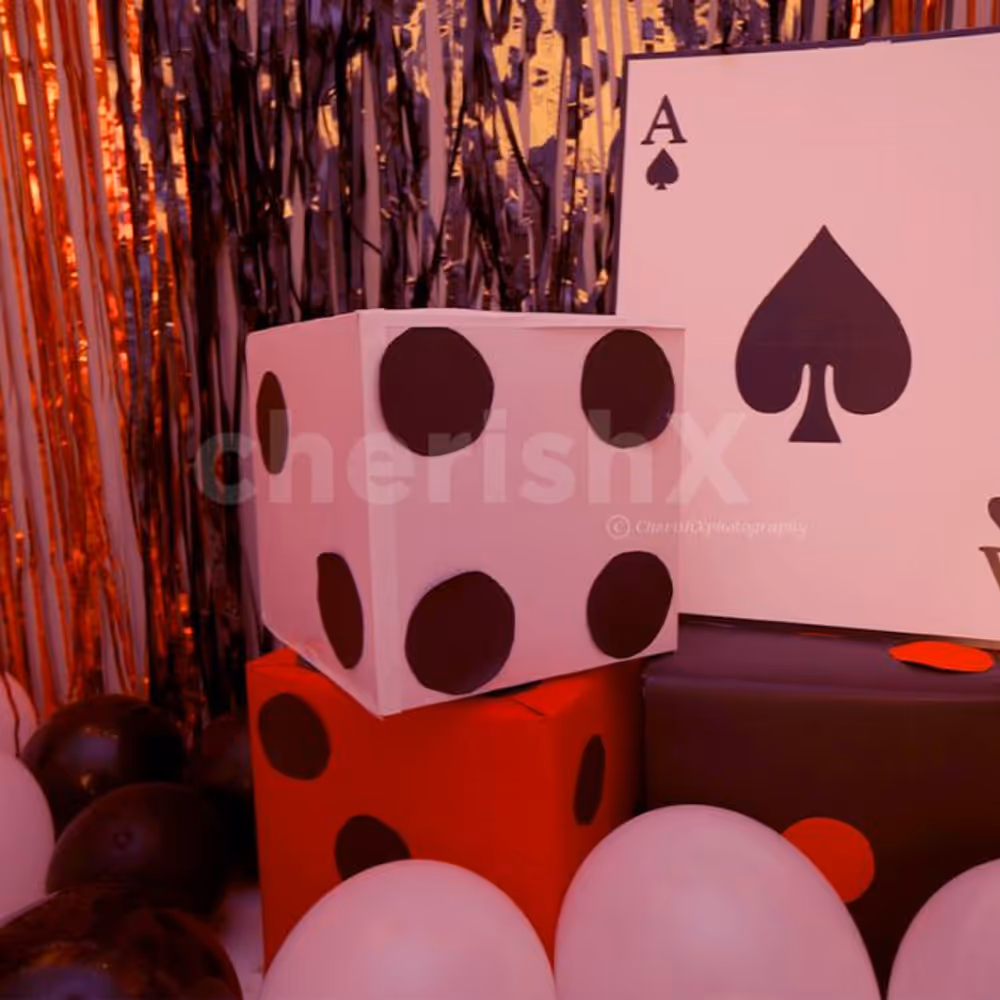 Cube Dices of 1ft with a Card Cut-out added to enhance the Birthday Decoration.