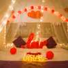 Spend your special moments with your special one under a beautiful First Night Red Balloon Canopy Decor Brought to you by CherishX!
