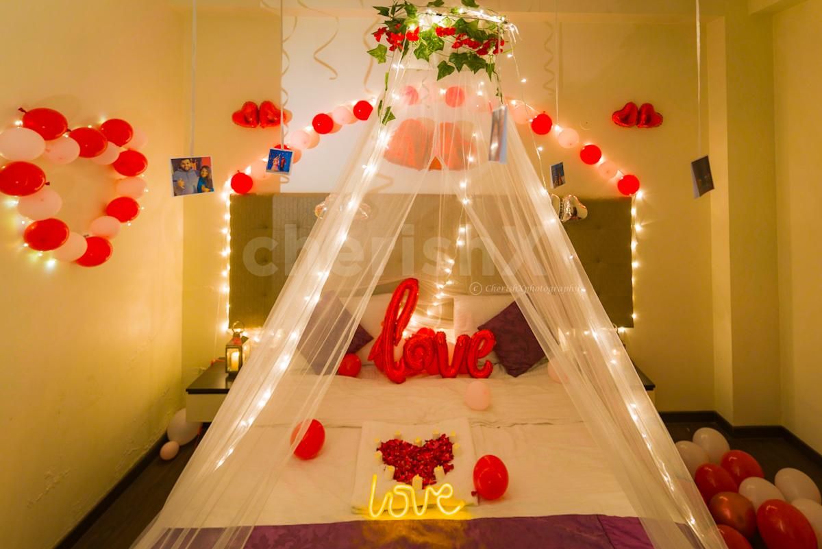 Make your special moment count by booking this amazing First Night Red Balloon Canopy Decor brought to you by CherishX!!