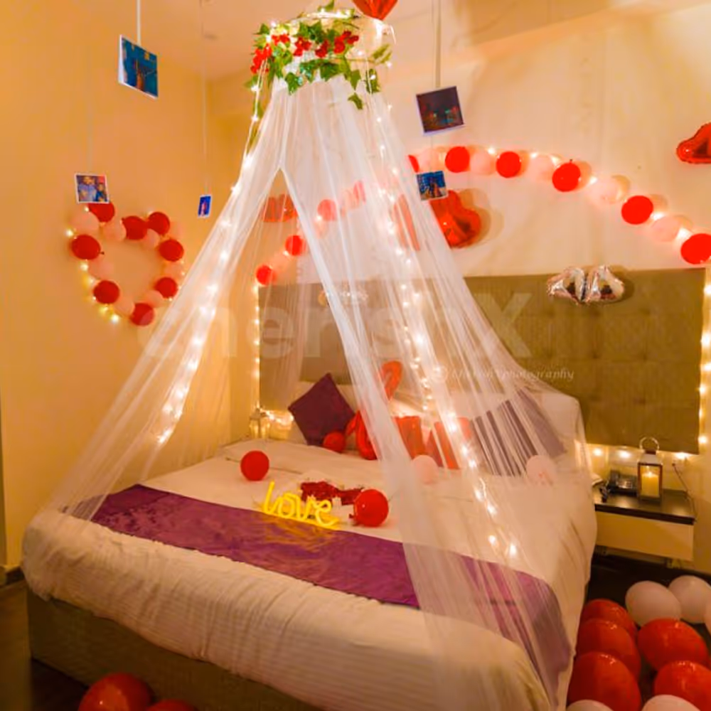 Express Your love in a much better way by having CherishXs First Night Red Balloon Canopy Decor!!