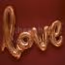 cursive love balloon in rosegold color