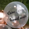 A printed vinyl promise on helium confetti balloons.