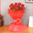 12 Red Roses in Red Color Paper Bouquet — photo 3